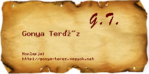 Gonya Teréz névjegykártya